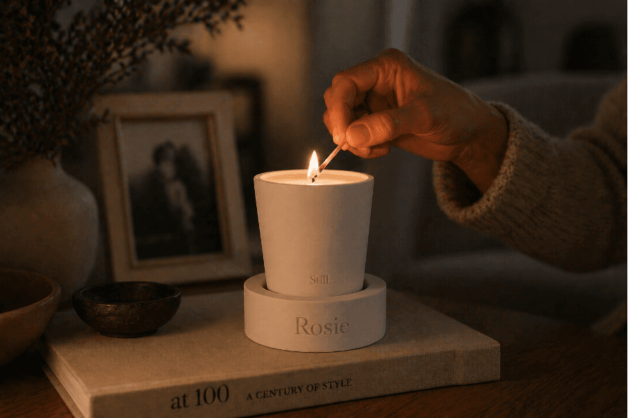 Lighting a Still… candle in the evening